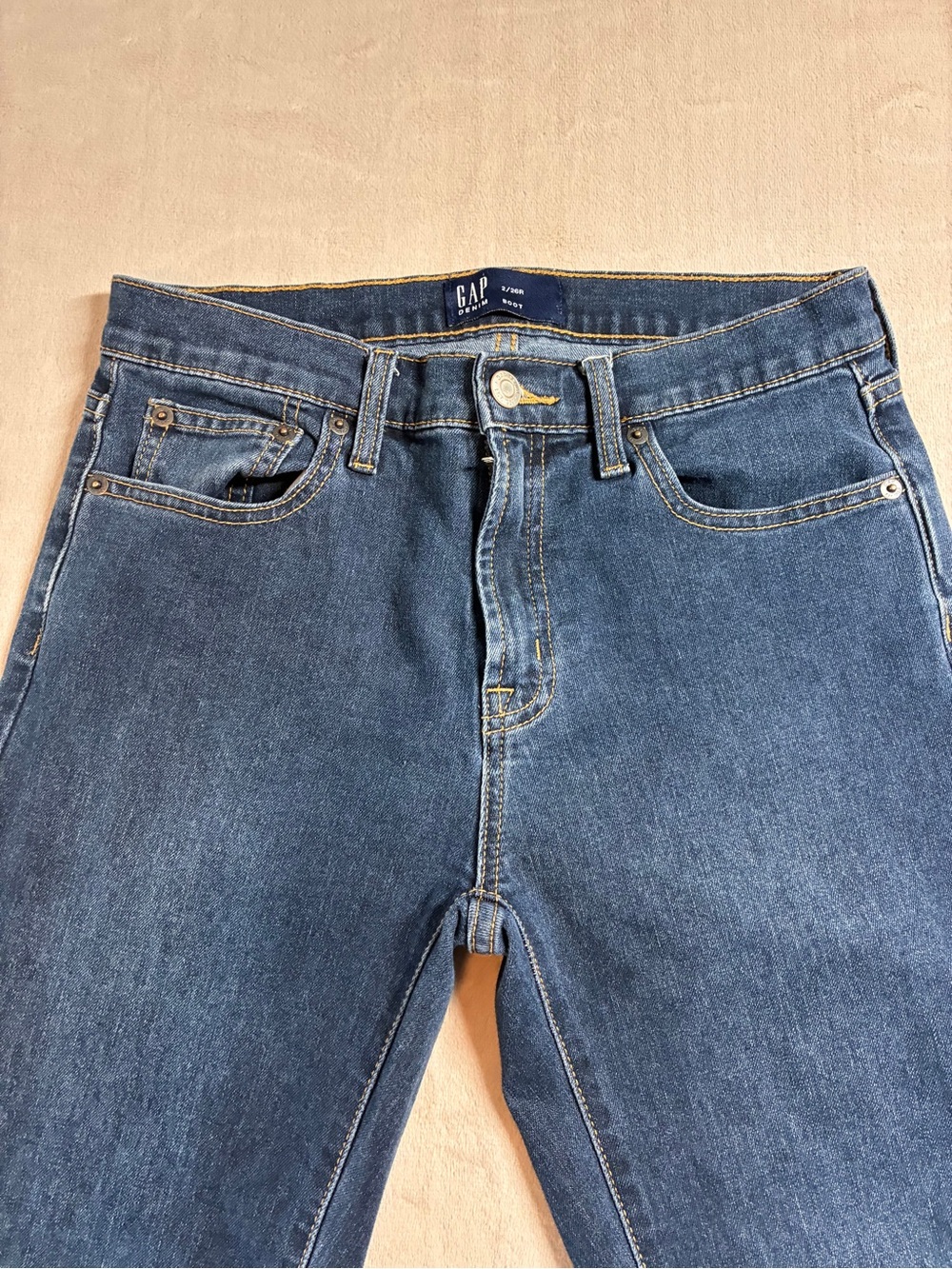 Gap Perfect Bootcut Jeans Dark Rinse Y2K Stretch Flare Women’s Size 2 26R - Picture 3 of 11